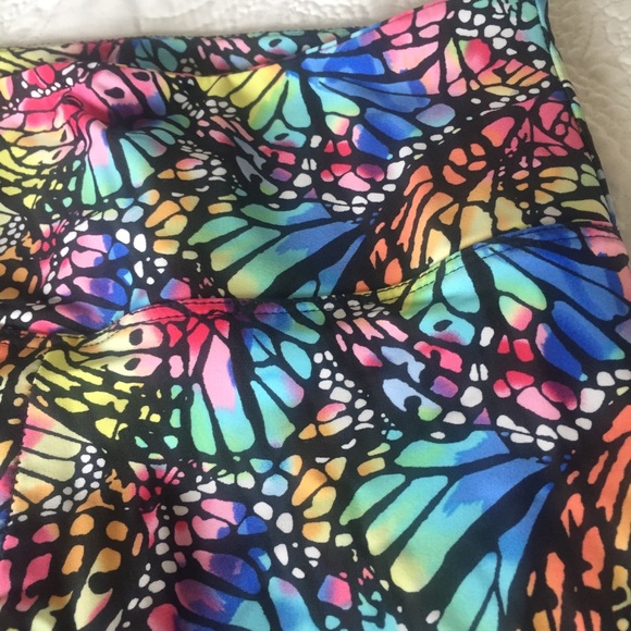 Bright-colored Butterfly Workout Leggings, Size XS - Picture 4 of 6
